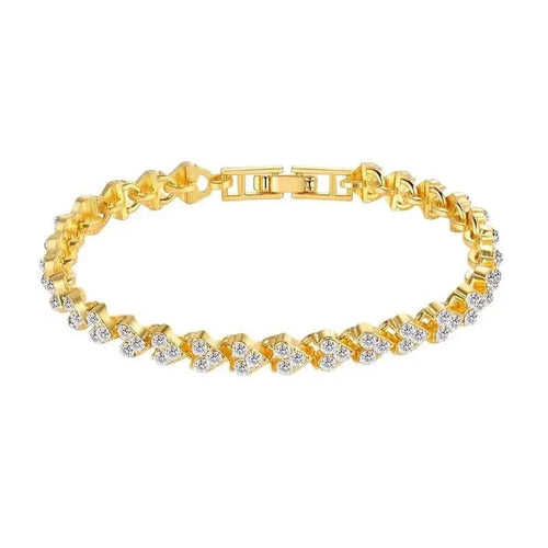 18K Golden Plated Stainless Steel Bracelet with Rhinestone Embellishments by DailySale