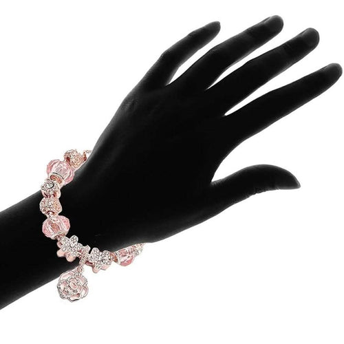 18K Rose Gold Plated Crystal Charm Bracelet Made With Swarovski Elements by DailySale