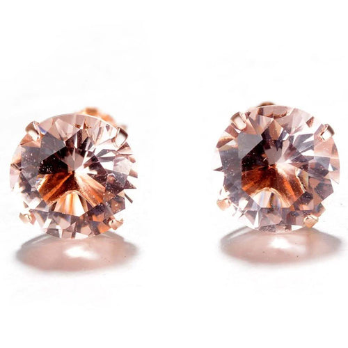 18K Rose Over Sterling Silver Genuine Morganite Stud Earrings by DailySale