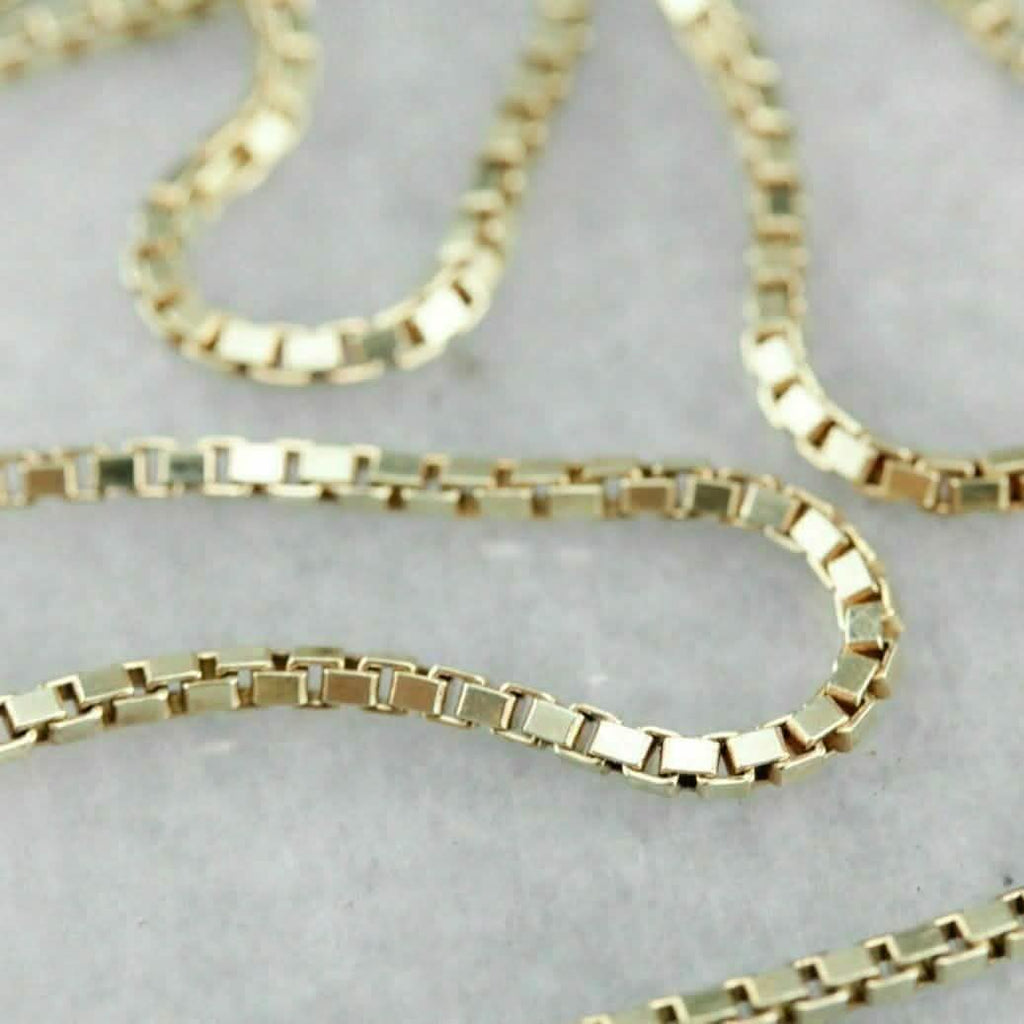 18K Solid Yellow Gold Box Necklace Real Gold Chain by DailySale