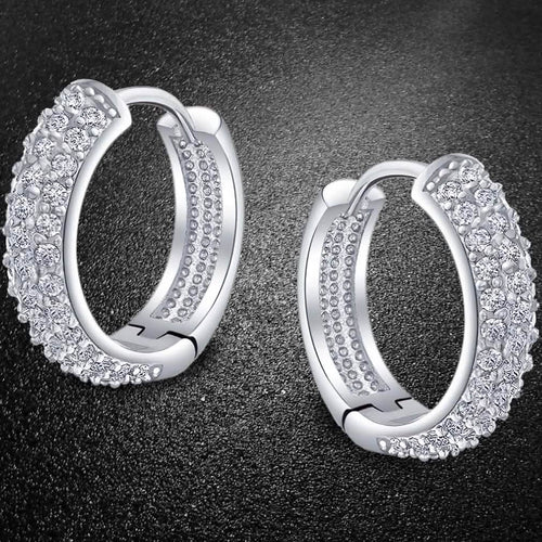 18K White Gold Micro Pave Petite Huggie Earrings by DailySale