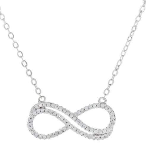 18K White Gold Plated Double Infinity Necklace by DailySale