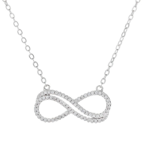 18K White Gold Plated Double Infinity Necklace by DailySale