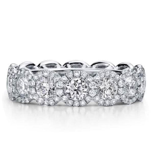 18kt White Gold Plated Simulated Diamond Eternity Band Ring by DailySale