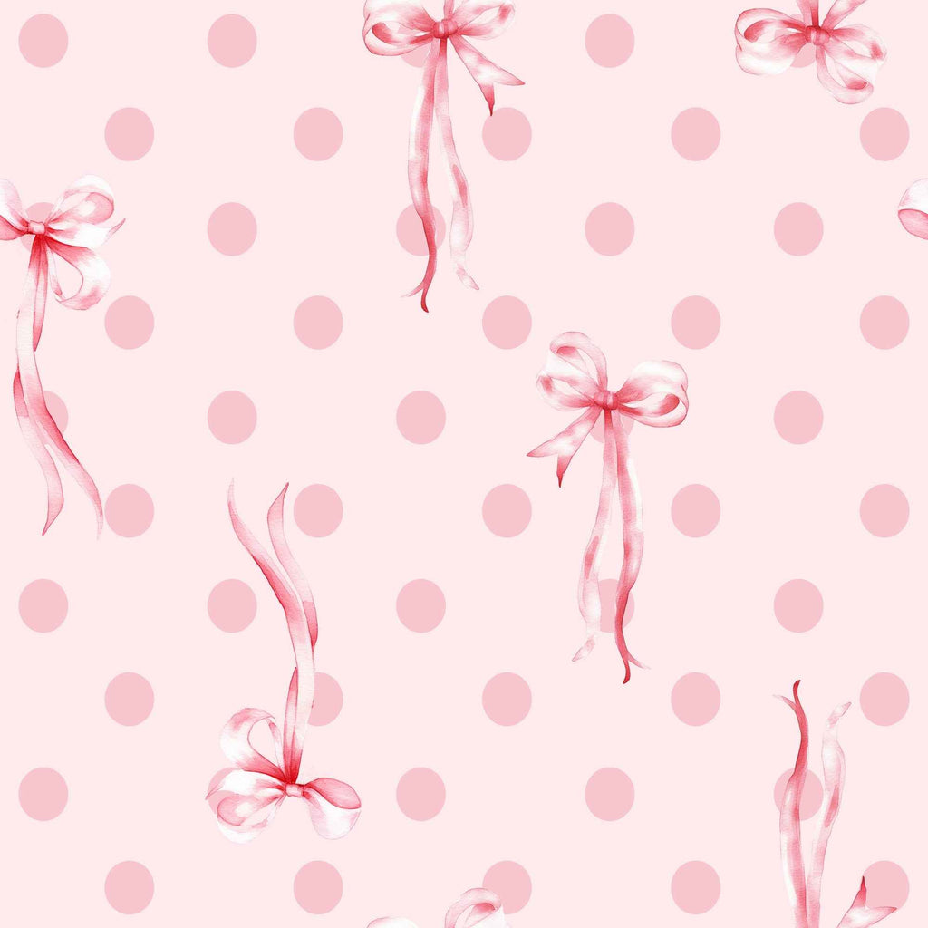 Pink Polka Dot and Bow Print Ruffle Hem Shorts Pajama Set