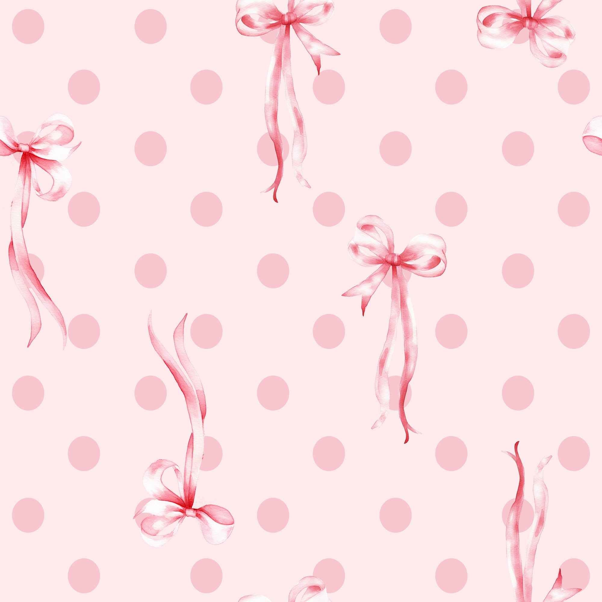 Pink Polka Dot and Bow Print Ruffle Hem Shorts Pajama Set