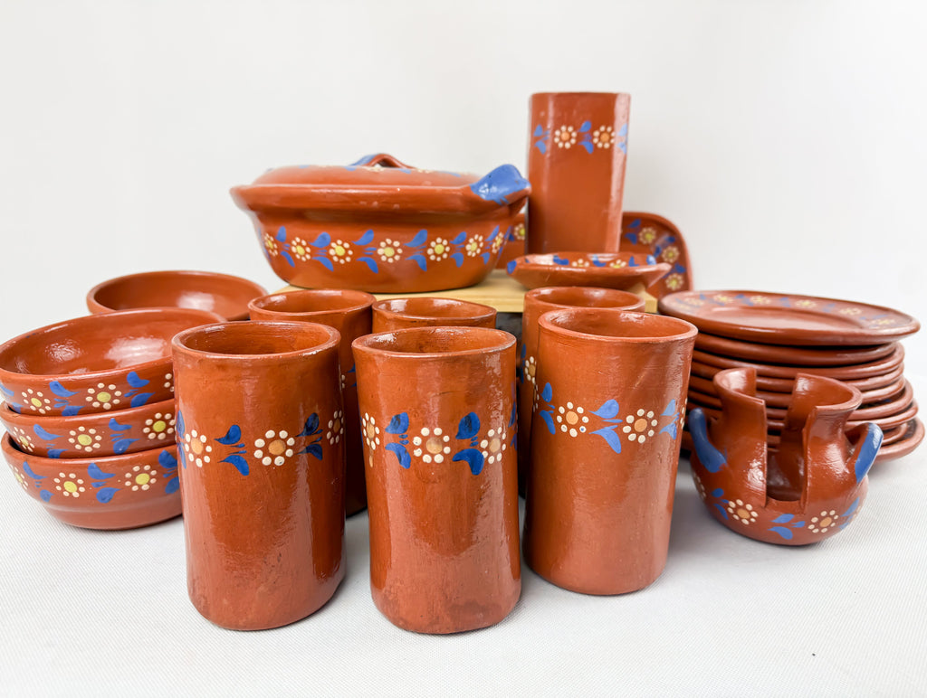 Michoacan Red Clay Pottery Dinnerware Set - Vajilla de Barro by TheMexHub