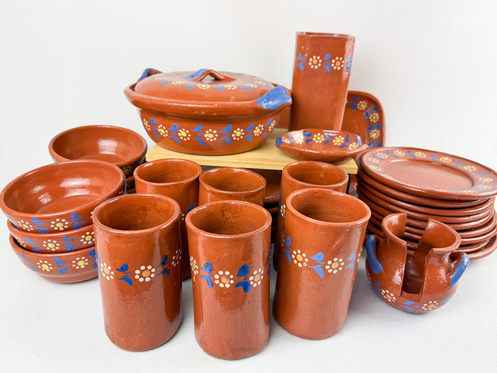 Michoacan Red Clay Pottery Dinnerware Set - Vajilla de Barro by TheMexHub