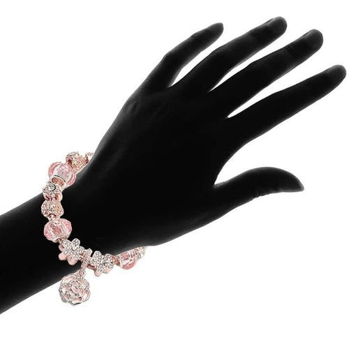 18K Rose Gold Plated Crystal Charm Bracelet Made With Swarovski Elements by DailySale