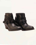 Loyal West Marlene Ankle Booties In Calfskin - Raven