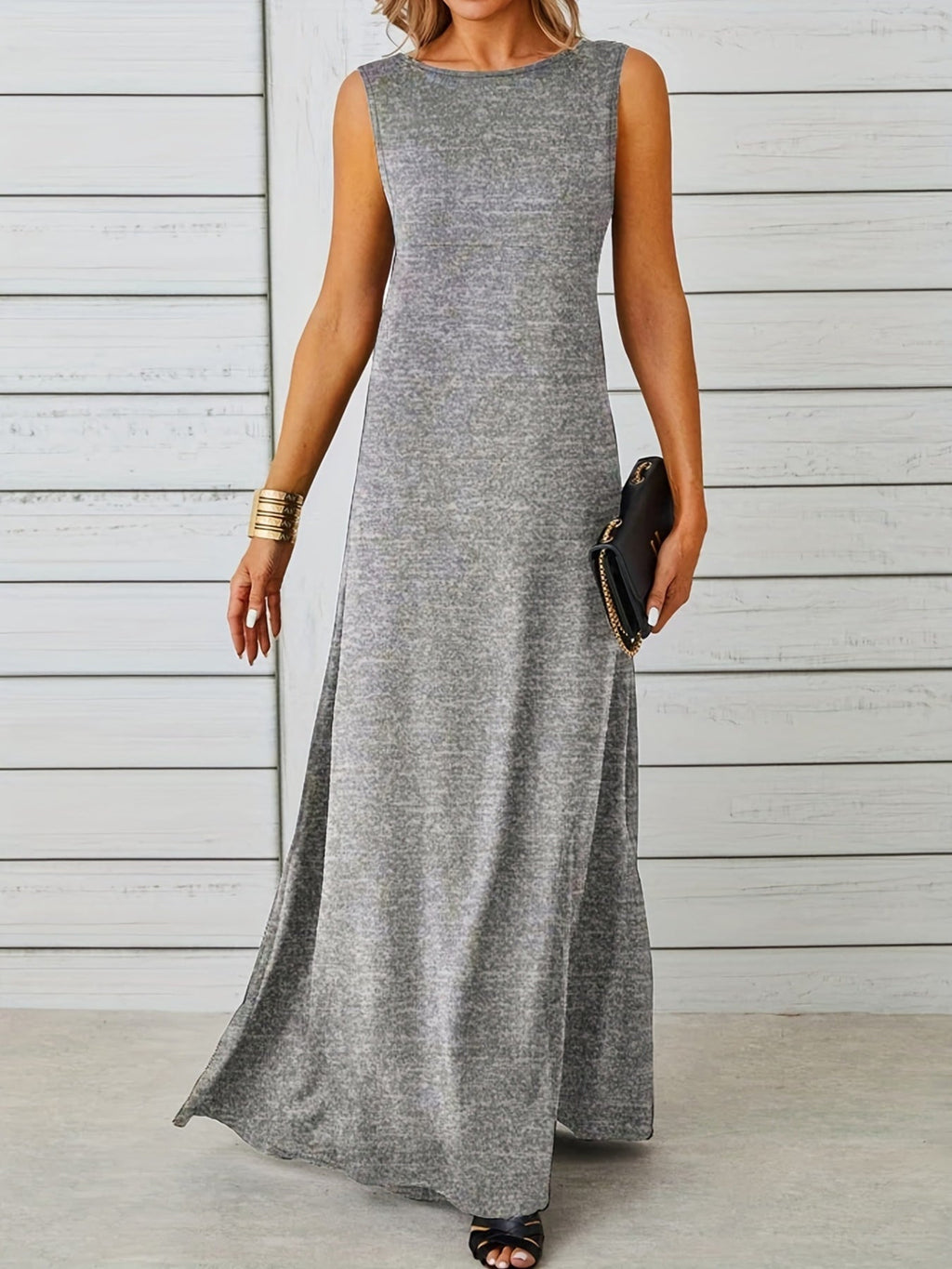 Sleeveless Flowy Maxi Dress by Shopiebay
