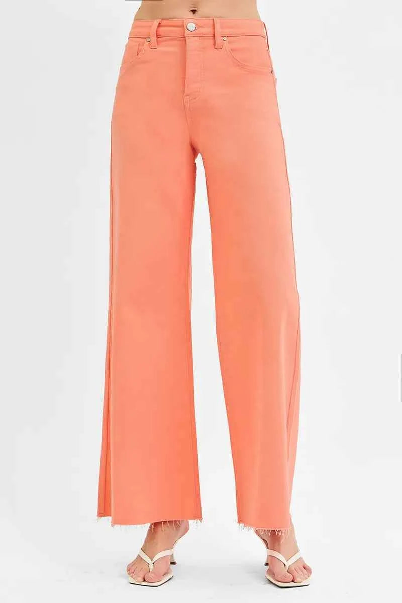 RISEN Full Size Tummy Control High Rise Wide Leg Palazzo Jeans Plus Size