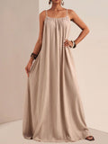 Spaghetti Strap Flowy Maxi Dress by Shopiebay