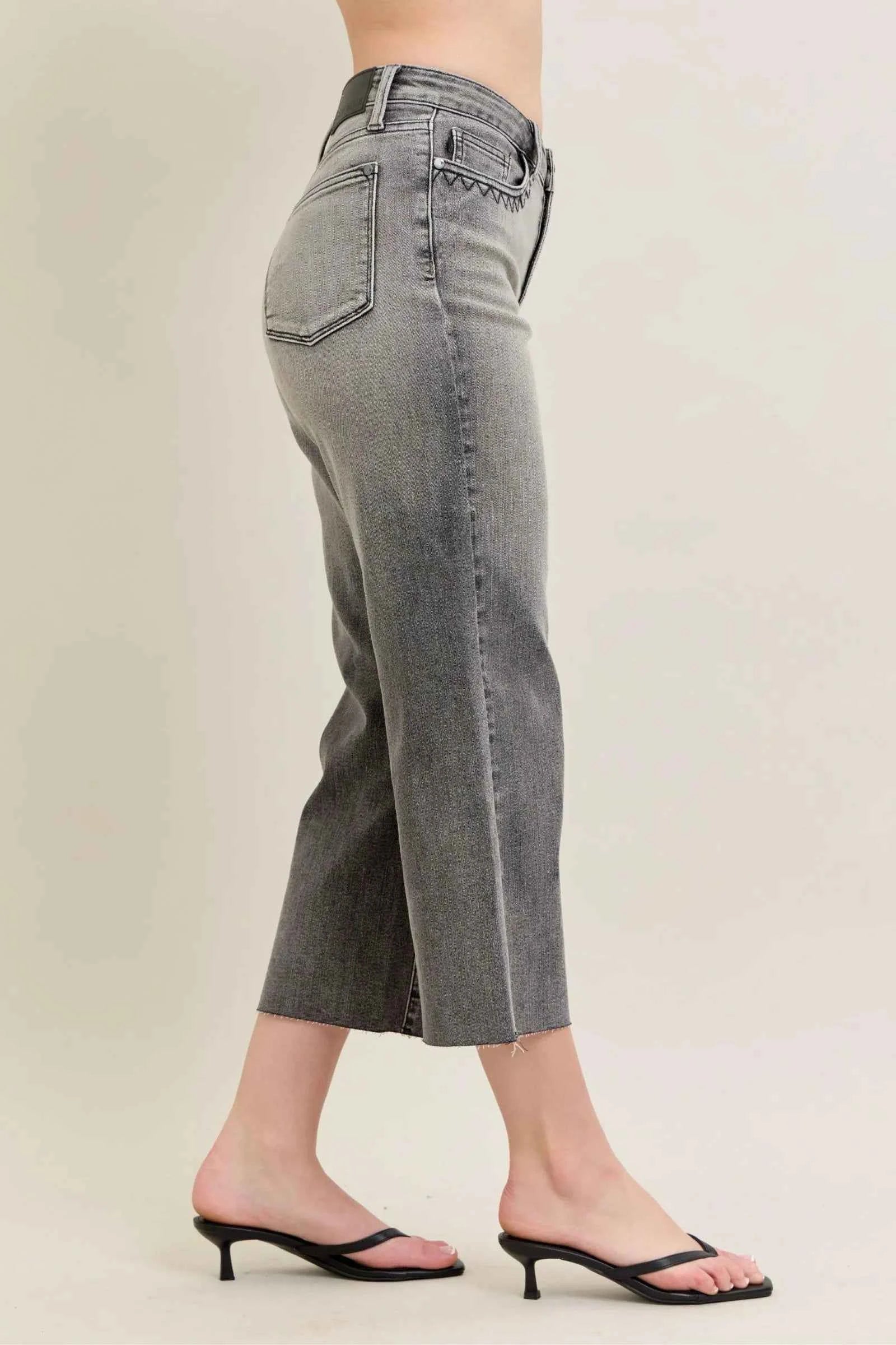 Judy Blue Full Size Wide Leg Capris Jeans Plus Size