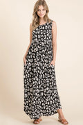 BOMBOM Leopard Maxi Dress with Pockets by Selvanelle