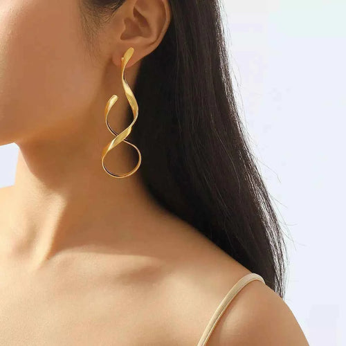 Alloy Spiral Drop Earrings by Be Bliss Boutique