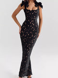Slit Tie Shoulder Maxi Dress by Shopiebay