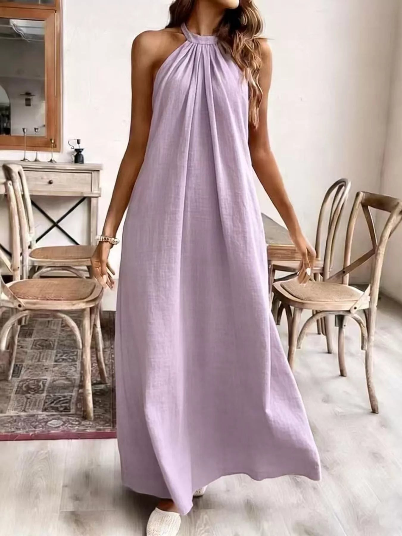 Halter Neck Maxi Dress by Shopiebay