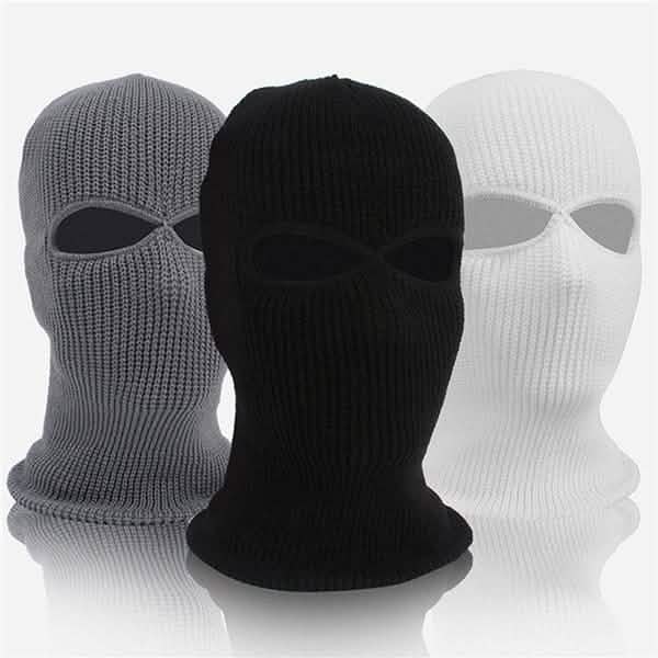 2 Holes Full Face Cover Hood Knitted Balaclava Face Mask by DailySale