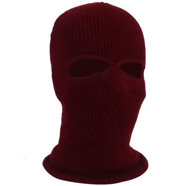 2 Holes Full Face Cover Hood Knitted Balaclava Face Mask by DailySale