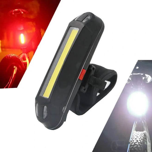 2-in-1 500LM Bicycle USB Rechargeable LED Bike Light Taillight Ultralight Warning Night by DailySale