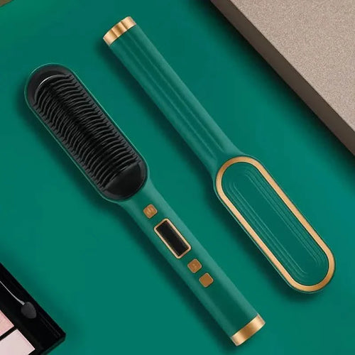 2-in-1 Electric Hair Straightener Brush Curling Comb by DailySale