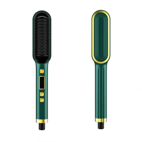 2-in-1 Electric Hair Straightener Brush Curling Comb by DailySale