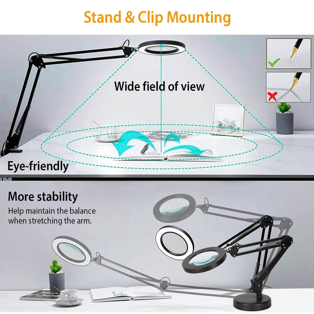 2-in-1 LED Magnifier Desk Lamp with 8x Magnifying Glass by DailySale