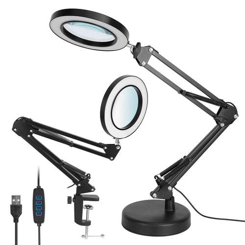2-in-1 LED Magnifier Desk Lamp with 8x Magnifying Glass by DailySale