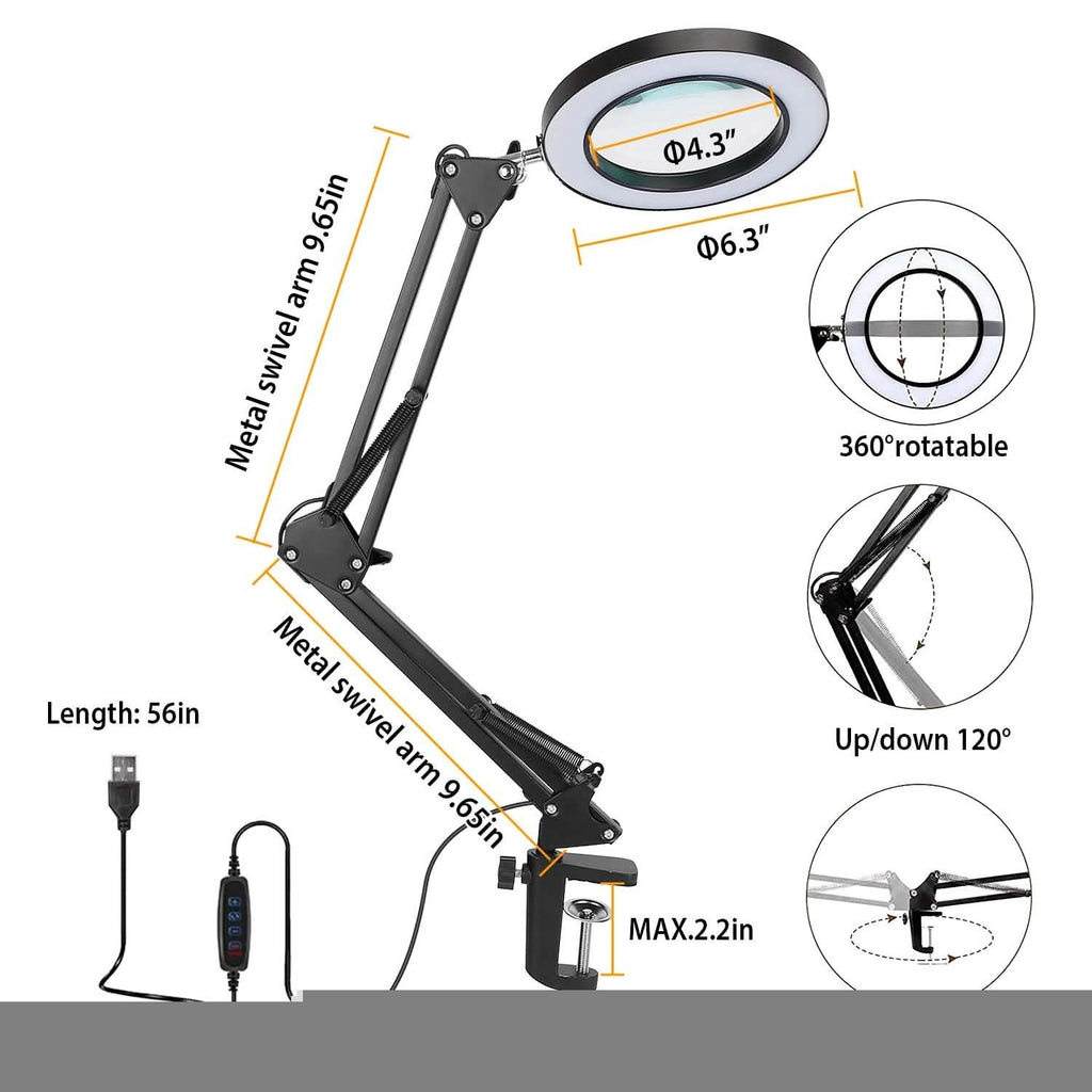 2-in-1 LED Magnifier Desk Lamp with 8x Magnifying Glass by DailySale