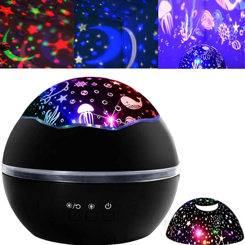 2-in-1 Ocean Star Night Light Projector Lamp 360 Degree Rotating by DailySale
