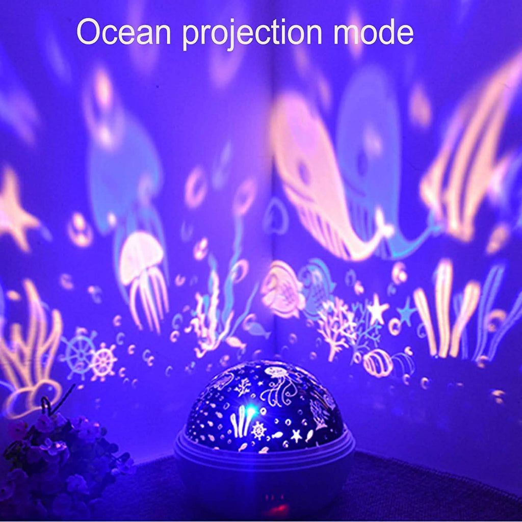 2-in-1 Ocean Star Night Light Projector Lamp 360 Degree Rotating by DailySale