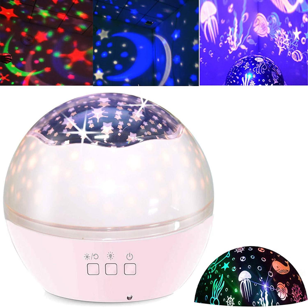 2-in-1 Ocean Star Night Light Projector Lamp 360 Degree Rotating by DailySale