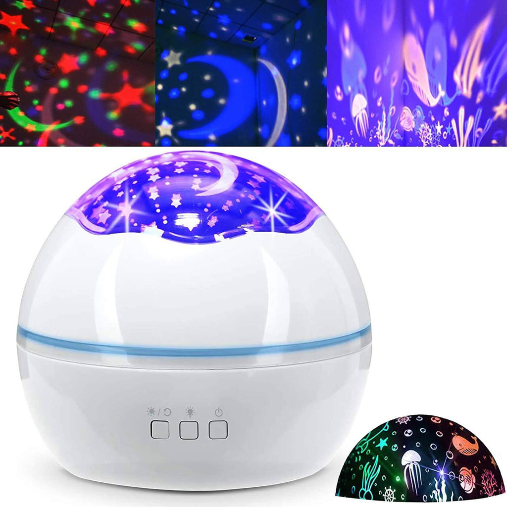 2-in-1 Ocean Star Night Light Projector Lamp 360 Degree Rotating by DailySale