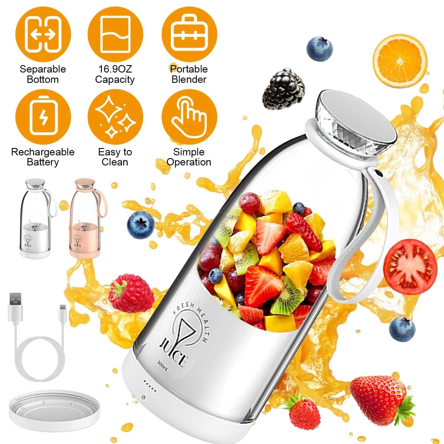 2-in-1 Portable Fruit Blender Rechargeable by DailySale