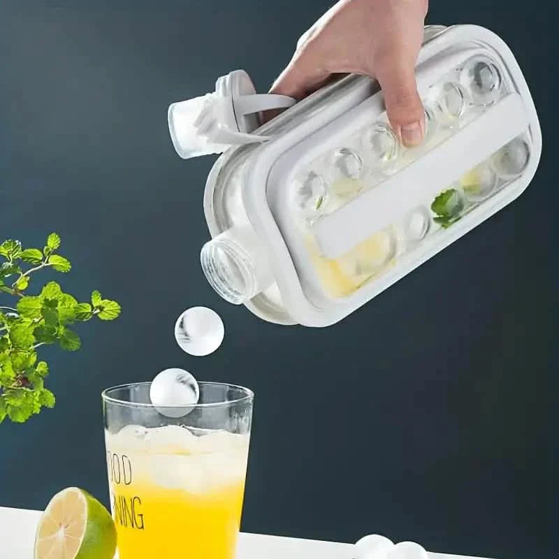 2-in-1 Portable Ice Ball Maker Kettle With 17 Grids Flat Body Lid Cooling Ice Pop/Cube Molds by DailySale