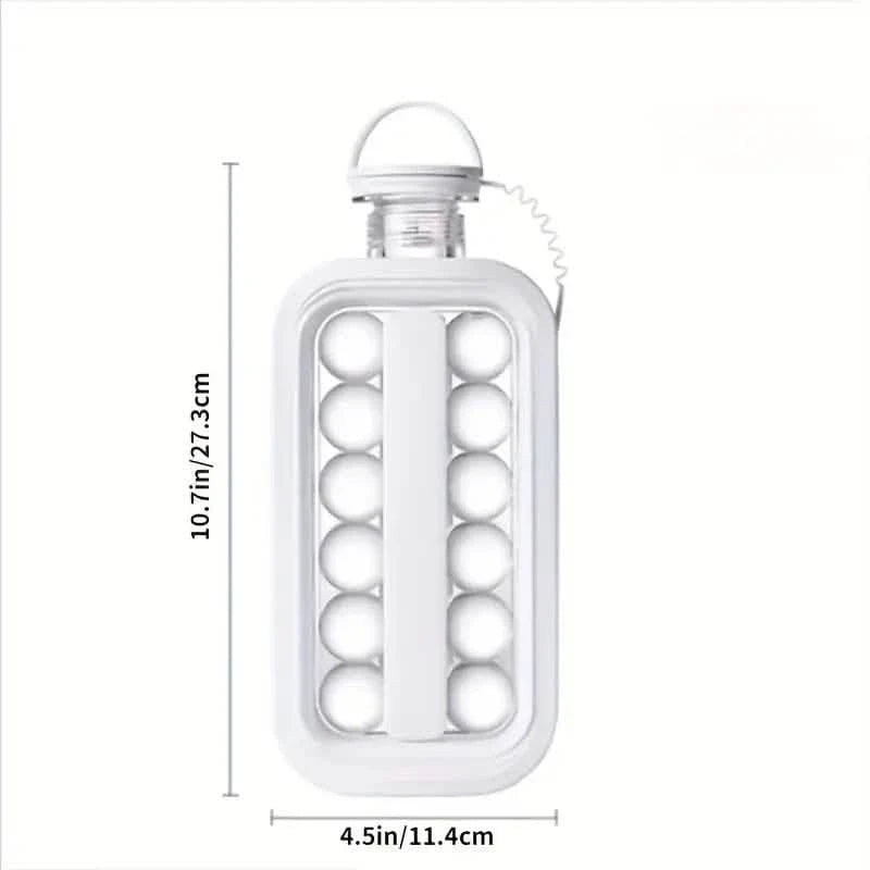 2-in-1 Portable Ice Ball Maker Kettle With 17 Grids Flat Body Lid Cooling Ice Pop/Cube Molds by DailySale