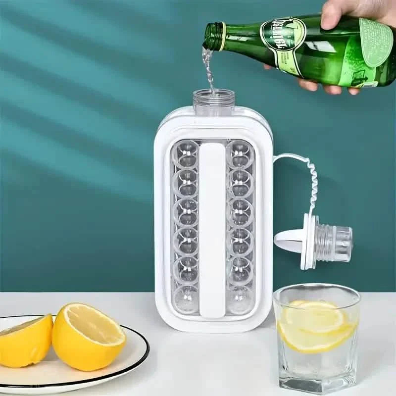 2-in-1 Portable Ice Ball Maker Kettle With 17 Grids Flat Body Lid Cooling Ice Pop/Cube Molds by DailySale