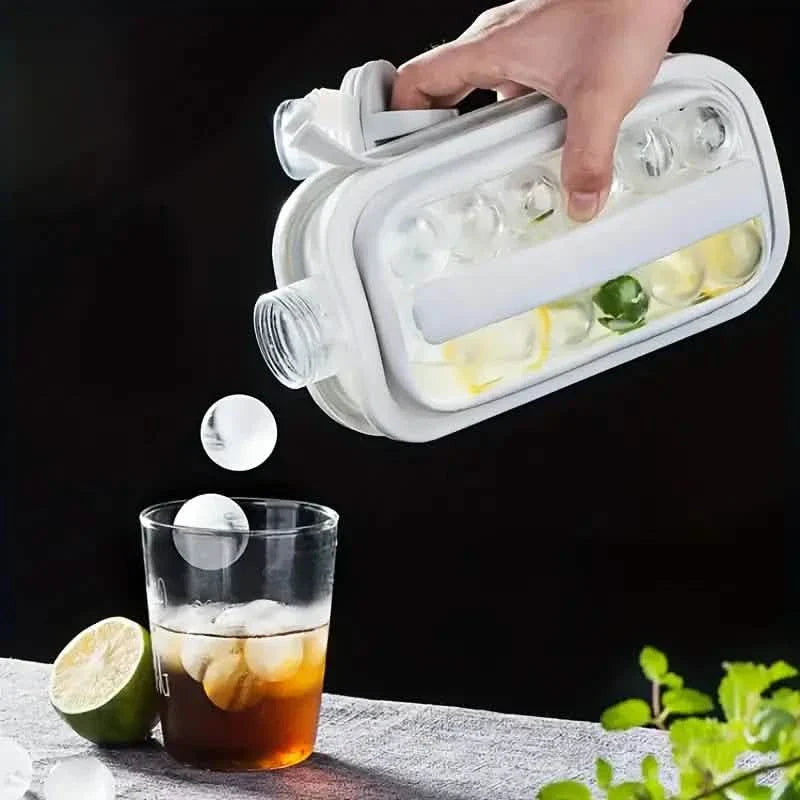 2-in-1 Portable Ice Ball Maker Kettle With 17 Grids Flat Body Lid Cooling Ice Pop/Cube Molds by DailySale