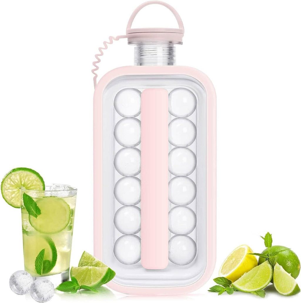 2-in-1 Portable Ice Ball Maker Kettle With 17 Grids Flat Body Lid Cooling Ice Pop/Cube Molds by DailySale