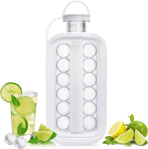 2-in-1 Portable Ice Ball Maker Kettle With 17 Grids Flat Body Lid Cooling Ice Pop/Cube Molds by DailySale