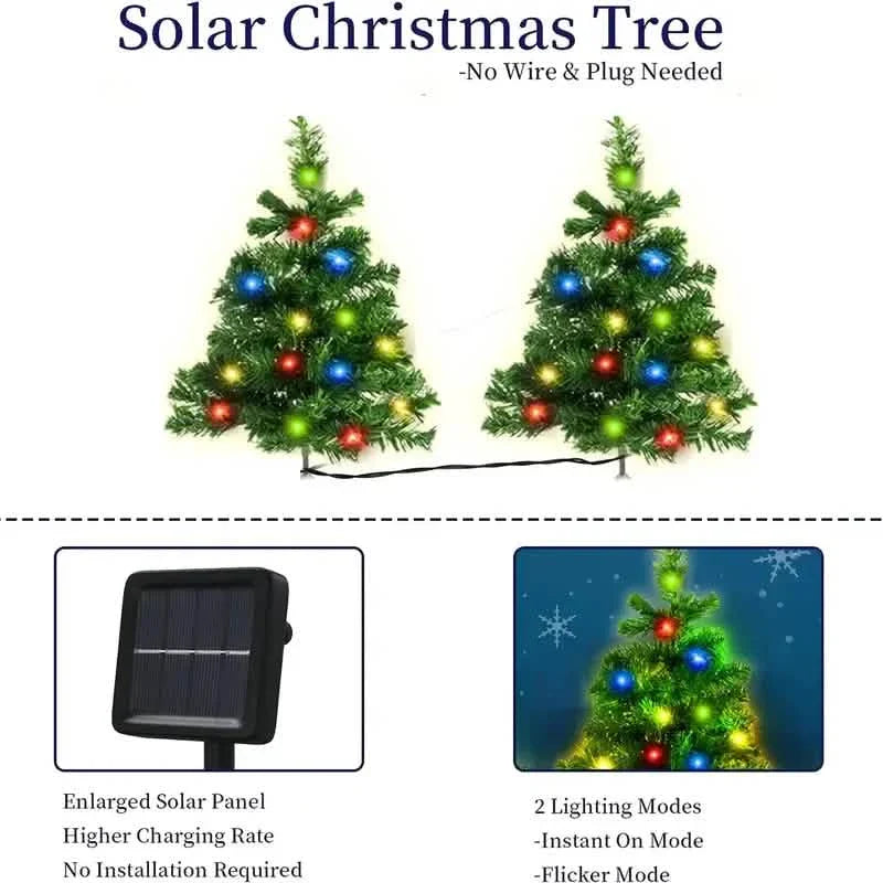 2-in-1 Solar Christmas Tree Lawn Light by DailySale