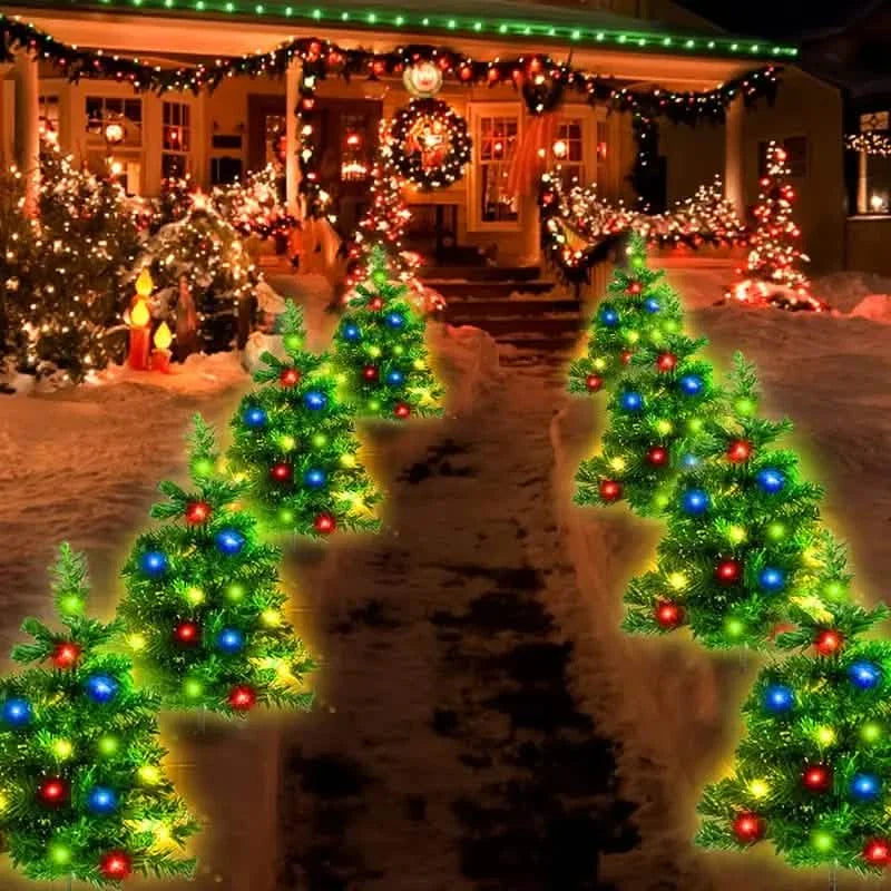 2-in-1 Solar Christmas Tree Lawn Light by DailySale