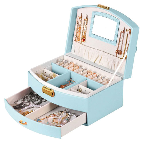 2-Layer Lockable Leather Jewelry Box by DailySale