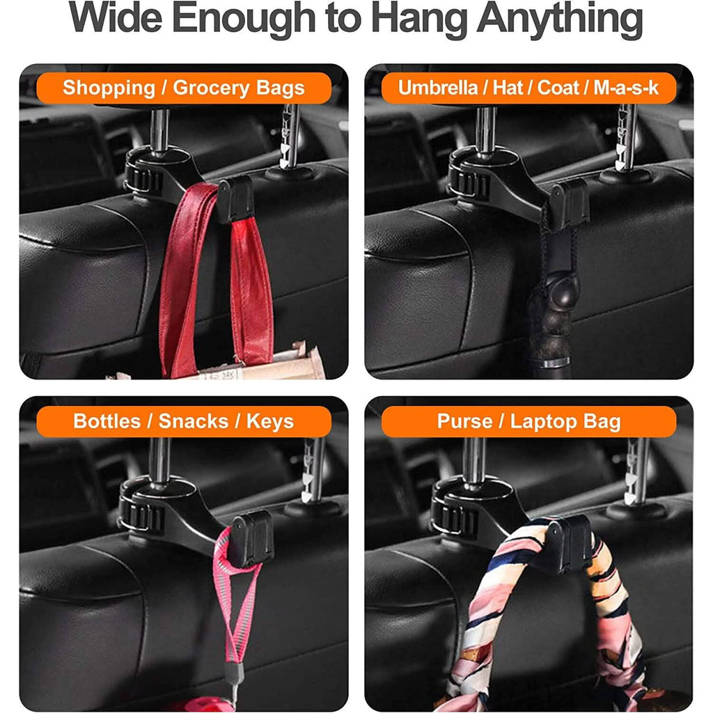 2-Pack: 2-in-1 Car Seat Hooks for Purses and Bags with Phone Holder by DailySale