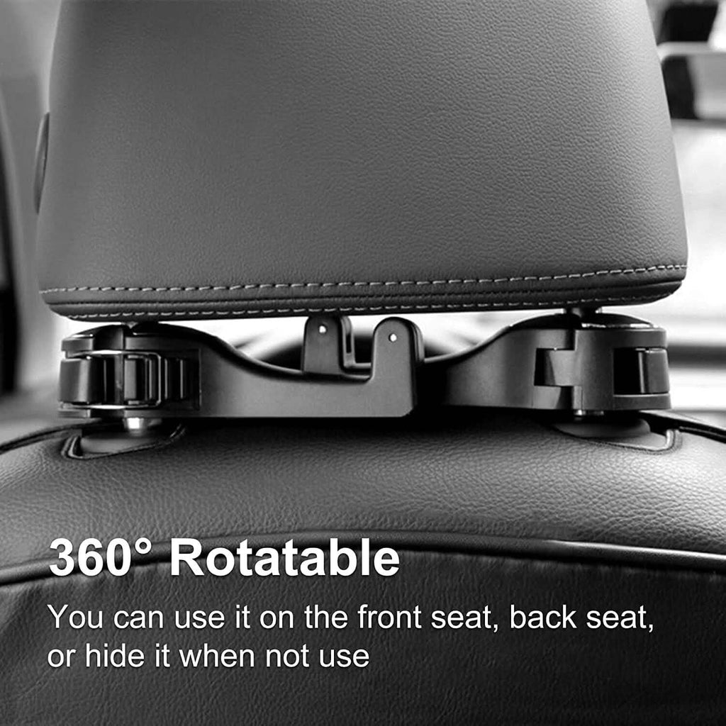 2-Pack: 2-in-1 Car Seat Hooks for Purses and Bags with Phone Holder by DailySale