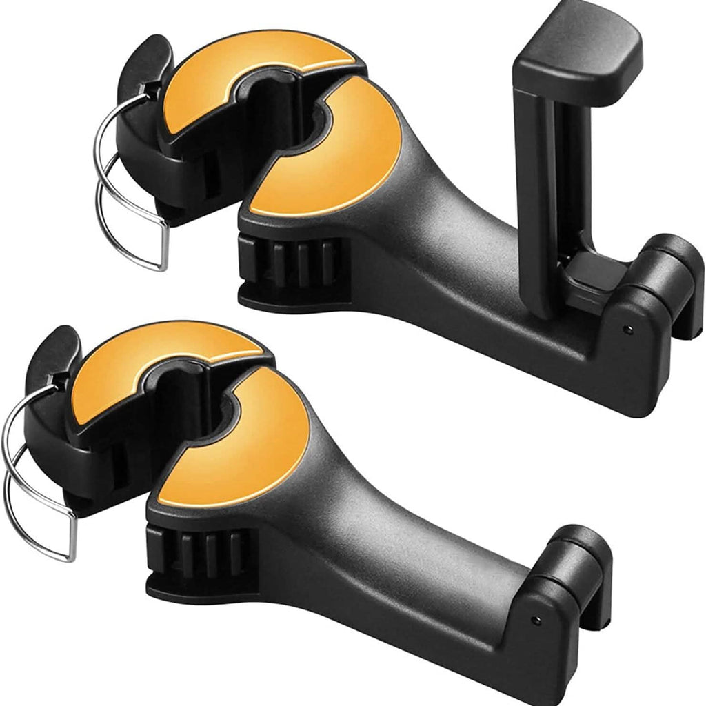 2-Pack: 2-in-1 Car Seat Hooks for Purses and Bags with Phone Holder by DailySale