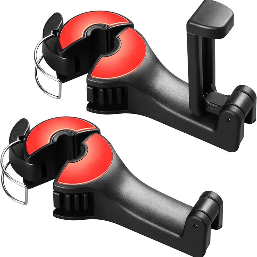 2-Pack: 2-in-1 Car Seat Hooks for Purses and Bags with Phone Holder by DailySale