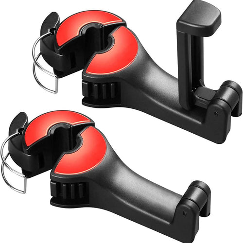 2-Pack: 2-in-1 Car Seat Hooks for Purses and Bags with Phone Holder by DailySale