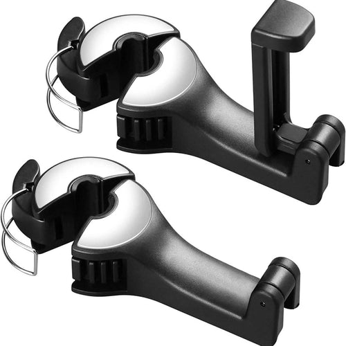 2-Pack: 2-in-1 Car Seat Hooks for Purses and Bags with Phone Holder by DailySale